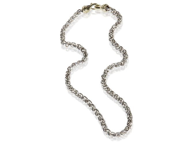 Collana a catena a spiga David Yurman in oro giallo e argento sterling - vista 3