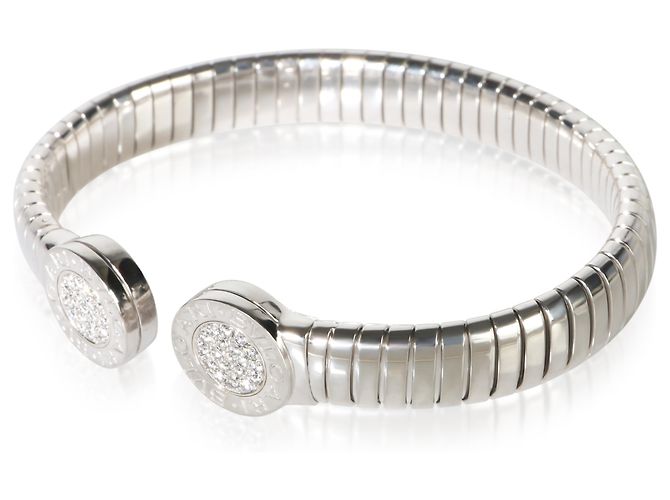 Bulgari Bracciale Tubogas in acciaio inossidabile e diamanti BVLGARI - vista 2