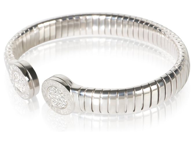 Bulgari Bracciale Tubogas in acciaio inossidabile e diamanti BVLGARI - vista 3