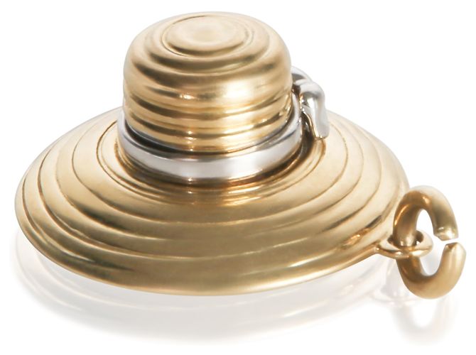 Tiffany & Co. Charm cappello da sole in oro bianco e oro giallo con diamanti - vista 4