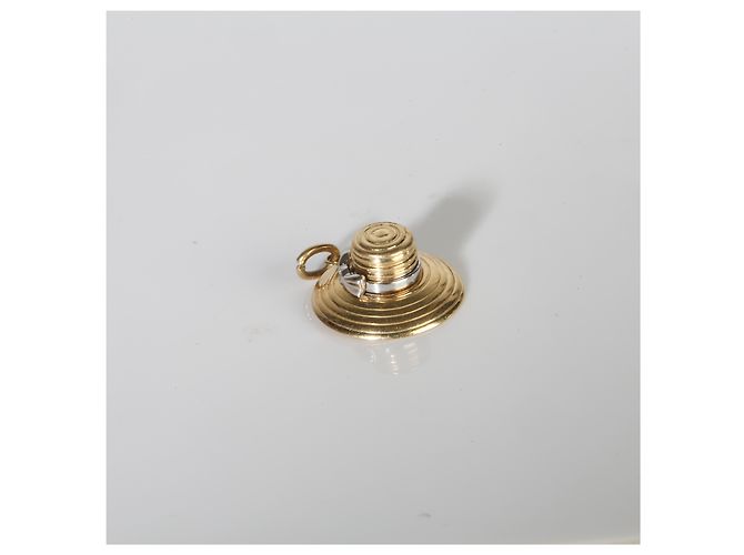 Tiffany & Co. Charm cappello da sole in oro bianco e oro giallo con diamanti - vista 5