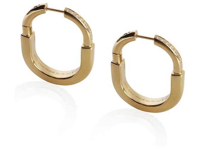Orecchini Tiffany & Co. Model Lock Medium in oro giallo e diamanti - vista 2
