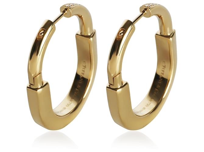 Orecchini Tiffany & Co. Model Lock Medium in oro giallo e diamanti - vista 3