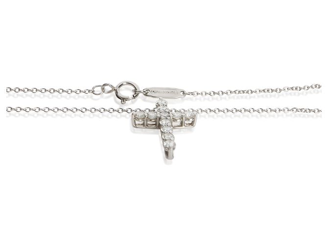 Pendente a Croce in Platino e Diamanti Tiffany & Co. - vista 2
