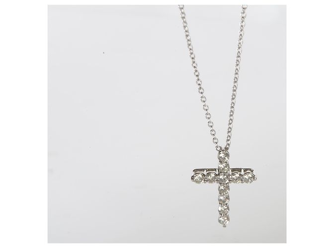 Pendente a Croce in Platino e Diamanti Tiffany & Co. - vista 4