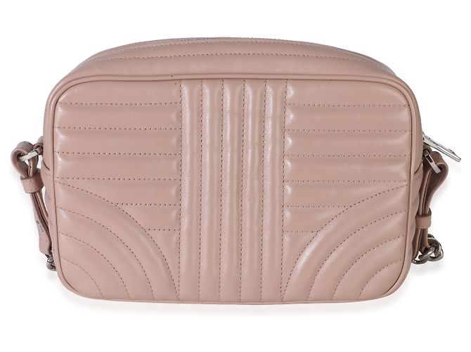 Prada Borsa Camera Small in Nappa Impunture Diagramme Rosa Beige - vista 2