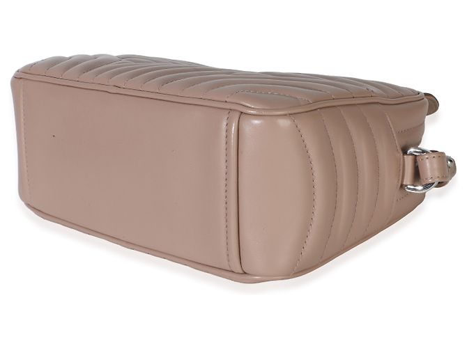 Prada Borsa Camera Small in Nappa Impunture Diagramme Rosa Beige - vista 6