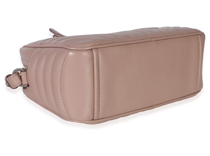 Prada Borsa Camera Small in Nappa Impunture Diagramme Rosa Beige - vista 7