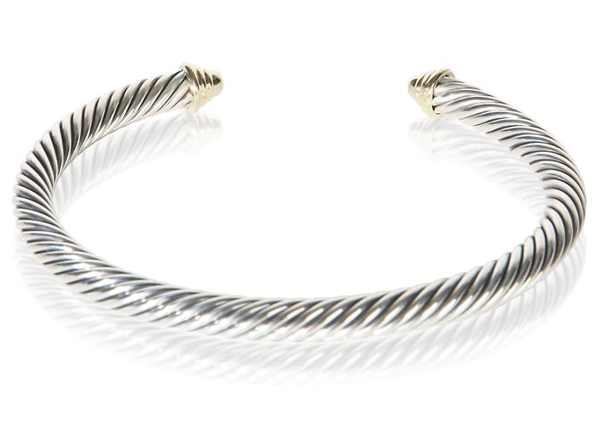 Bracciale Cable Classic David Yurman in oro giallo e argento sterling - vista 4