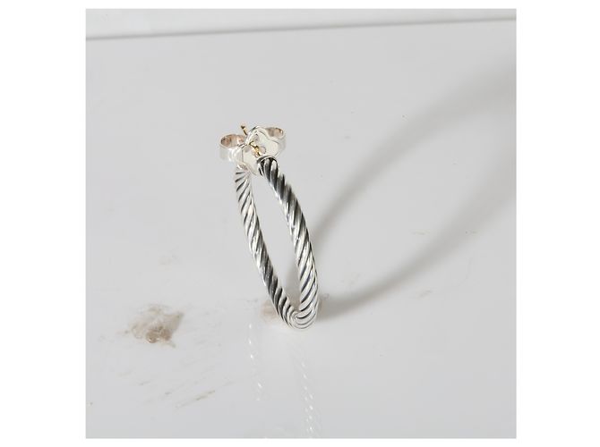 Orecchini a cerchio Cable in argento sterling David Yurman - vista 5