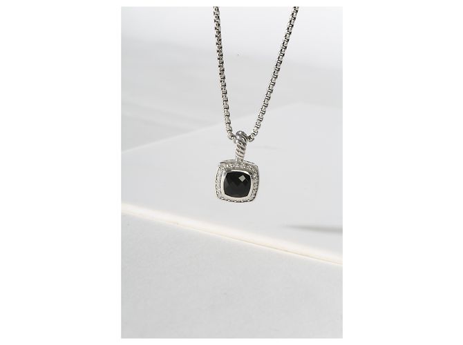 Pendente Petite Albion David Yurman in argento sterling, onice e diamante - vista 4