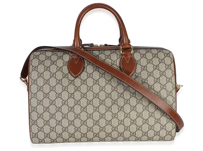 Gucci Brown GG Supreme Monogram Große Boston Bag Braun - Ansicht 2