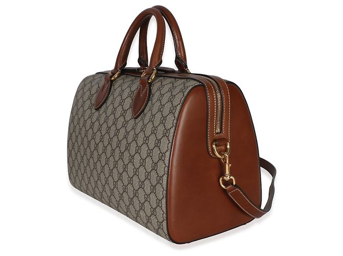 Gucci Brown GG Supreme Monogram Große Boston Bag Braun - Ansicht 3