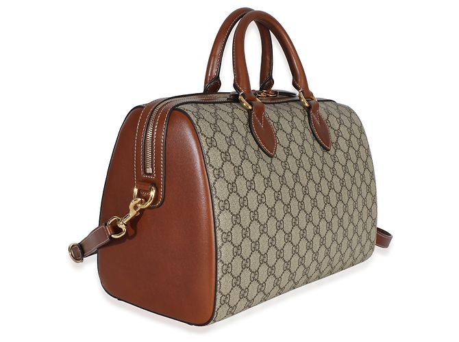 Gucci Brown GG Supreme Monogram Große Boston Bag Braun - Ansicht 4