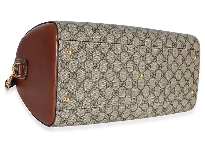 Gucci Brown GG Supreme Monogram Große Boston Bag Braun - Ansicht 7
