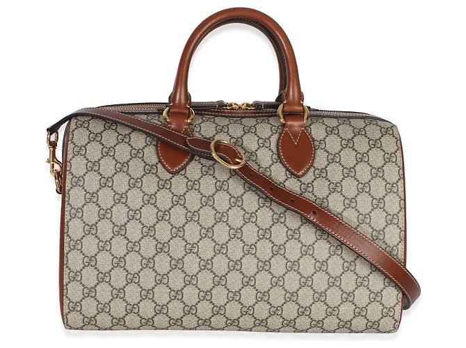 Gucci Brown GG Supreme Monogram Große Boston Bag Braun - Ansicht 8