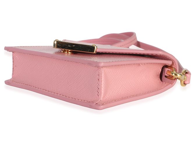Tarjetero Prada de Saffiano rosa con correa - vista 6