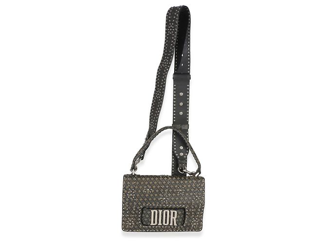 Borsa Christian Dior Dio(r)evolution con manico in pelle di vitello borchiata Olive Black Nero Verde - vista 5
