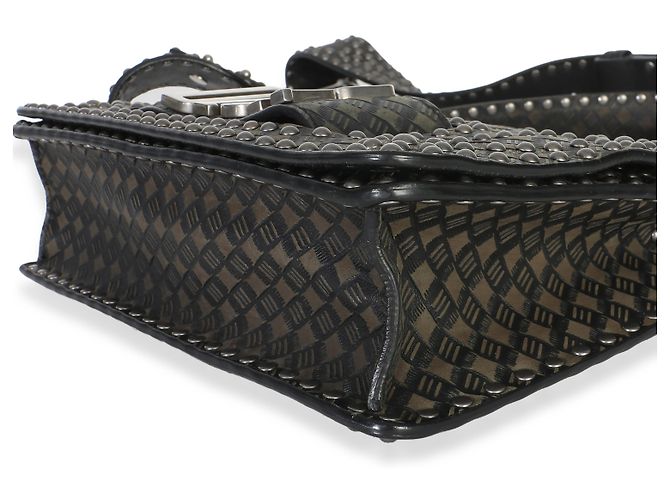 Borsa Christian Dior Dio(r)evolution con manico in pelle di vitello borchiata Olive Black Nero Verde - vista 6