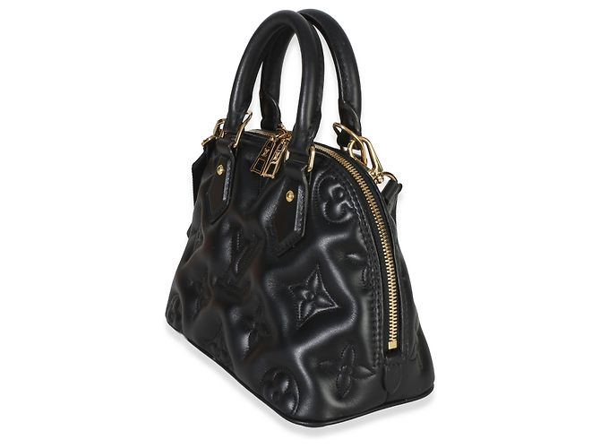 Louis Vuitton Black Bubblegram Calfskin Alma BB Nero - vista 3