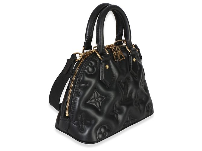 Louis Vuitton Black Bubblegram Calfskin Alma BB Nero - vista 4