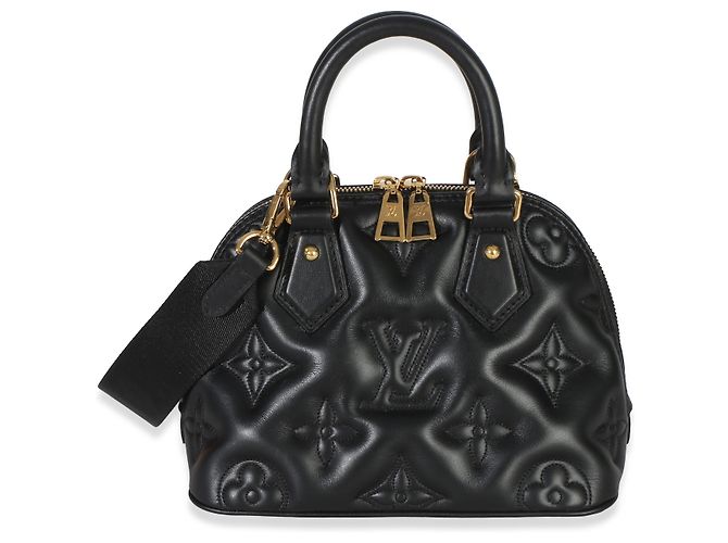 Louis Vuitton Black Bubblegram Calfskin Alma BB Nero - vista 8