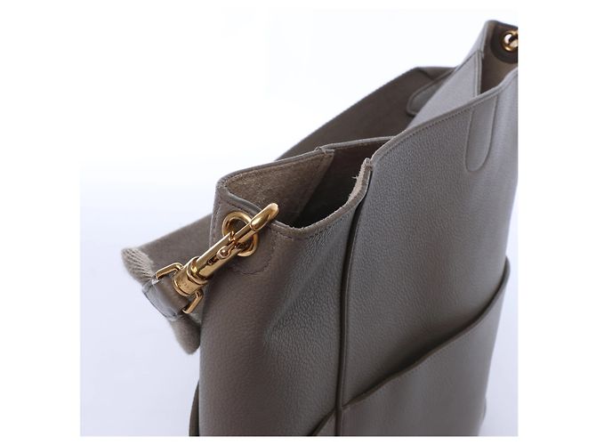 Céline Borsa a secchiello Celine Sangle in pelle Grigia Grigio - vista 5