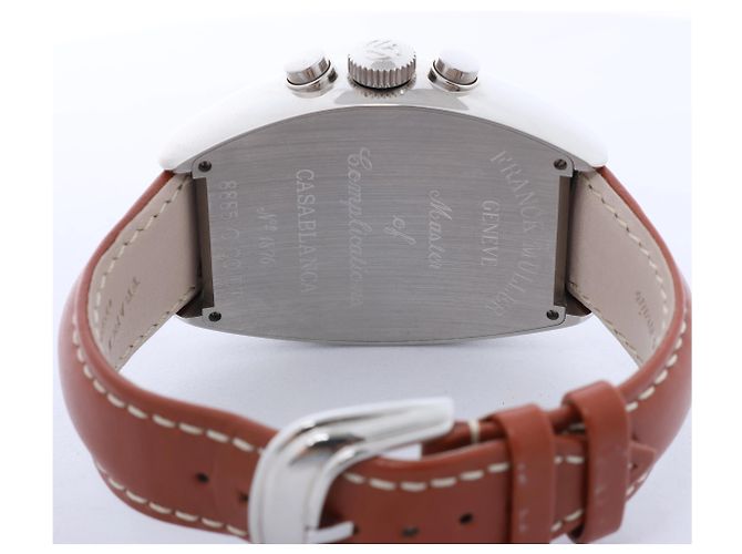 FRANCK MULLER Casablanca Chronograph 8885CCCDT 1876 SS & Leather AT Orologio quadrante argento Bianco - vista 7