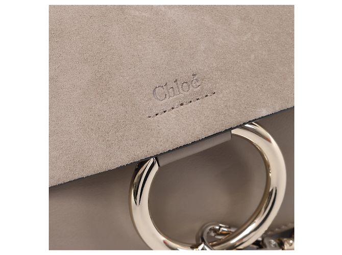 Chloé Borsa a tracolla Chloe Faye in camoscio e pelle Beige - vista 12
