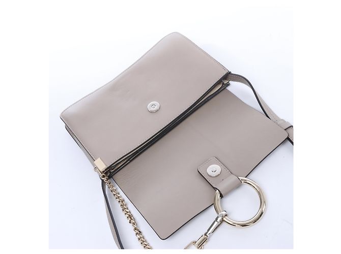 Chloé Borsa a tracolla Chloe Faye in camoscio e pelle Beige - vista 13