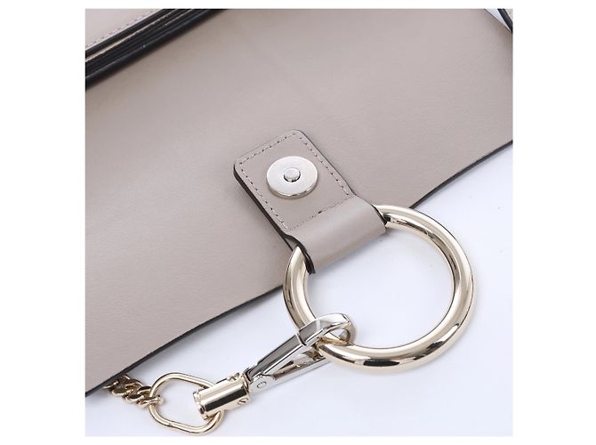 Chloé Borsa a tracolla Chloe Faye in camoscio e pelle Beige - vista 16