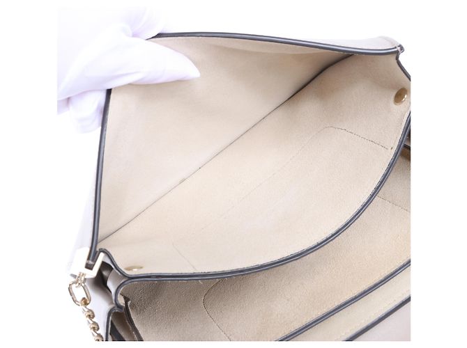 Chloé Borsa a tracolla Chloe Faye in camoscio e pelle Beige - vista 17
