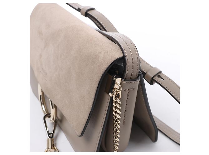Chloé Borsa a tracolla Chloe Faye in camoscio e pelle Beige - vista 3