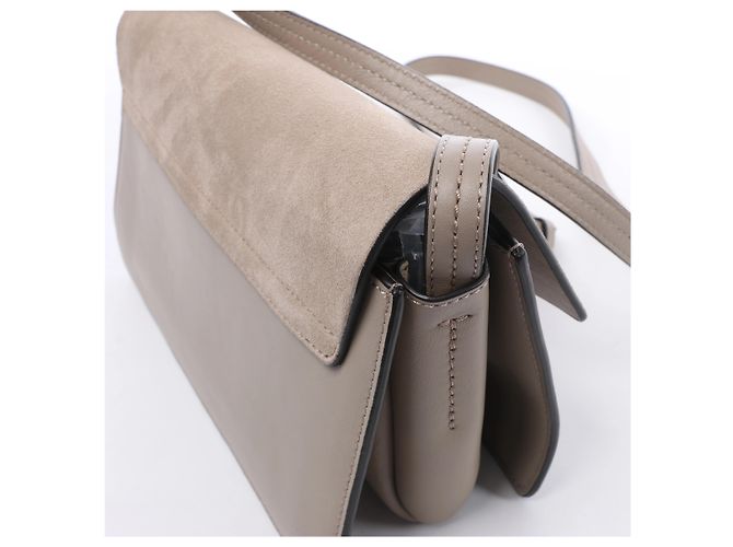 Chloé Borsa a tracolla Chloe Faye in camoscio e pelle Beige - vista 5
