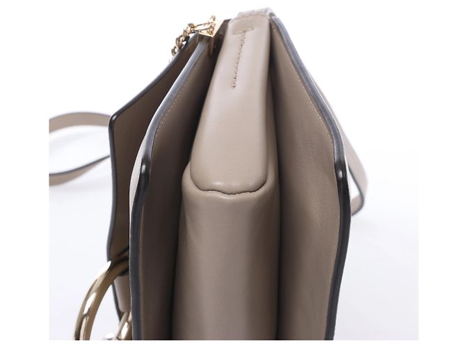 Chloé Borsa a tracolla Chloe Faye in camoscio e pelle Beige - vista 8