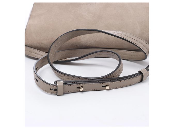 Chloé Borsa a tracolla Chloe Faye in camoscio e pelle Beige - vista 9