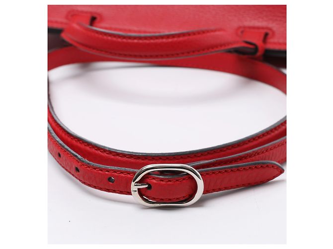 Borsa a mano 2Way Gucci Bamboo in pelle rossa 392013 Beige - vista 11