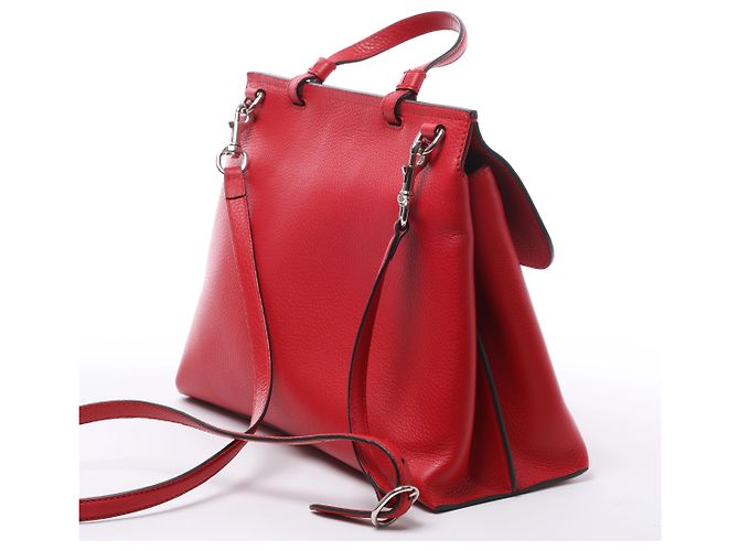Borsa a mano 2Way Gucci Bamboo in pelle rossa 392013 Beige - vista 3