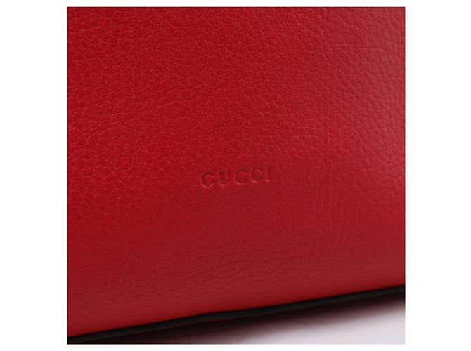 Borsa a mano 2Way Gucci Bamboo in pelle rossa 392013 Beige - vista 5