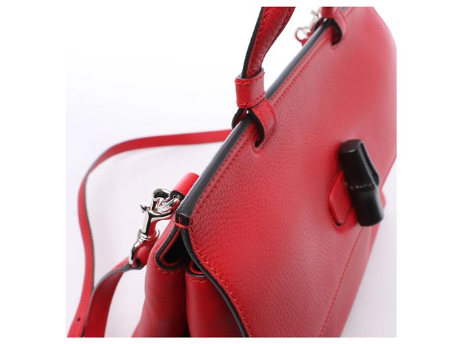 Borsa a mano 2Way Gucci Bamboo in pelle rossa 392013 Beige - vista 7