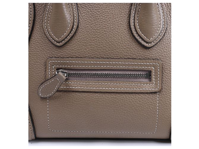 Céline Borsa a mano 2Way Celine Luggage Nano in pelle, Marrone Beige - vista 11