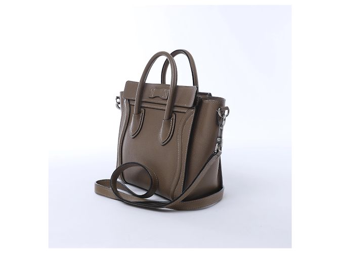 Céline Borsa a mano 2Way Celine Luggage Nano in pelle, Marrone Beige - vista 3