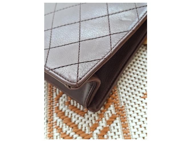 Borsa trapuntata Chanel in pelle marrone Marrone scuro - vista 11
