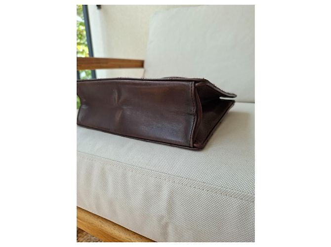 Borsa trapuntata Chanel in pelle marrone Marrone scuro - vista 5