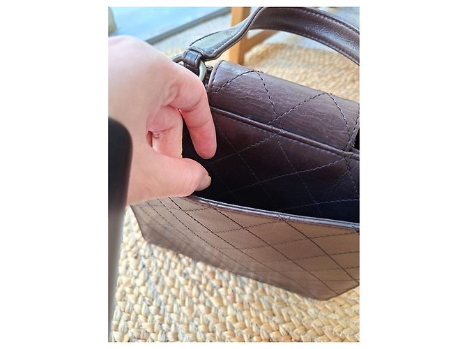 Borsa trapuntata Chanel in pelle marrone Marrone scuro - vista 7