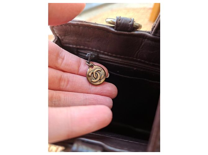 Borsa trapuntata Chanel in pelle marrone Marrone scuro - vista 9