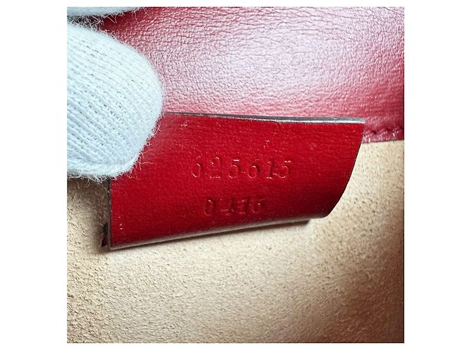 Borsa a tracolla Gucci in pelle rossa Rosso - vista 12
