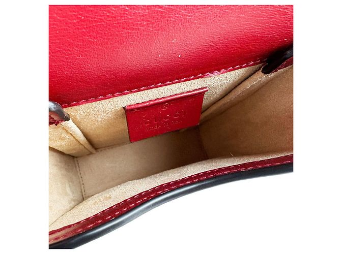 Borsa a tracolla Gucci in pelle rossa Rosso - vista 5