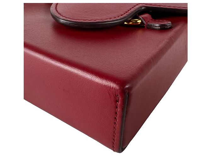 Borsa a tracolla Gucci in pelle rossa Rosso - vista 8
