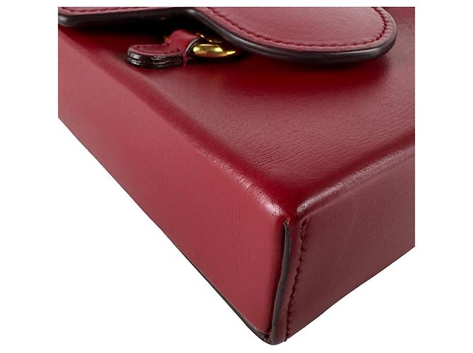 Borsa a tracolla Gucci in pelle rossa Rosso - vista 9